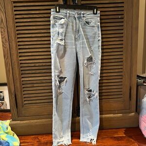 American Eagle distressed high waisted skinny jeans